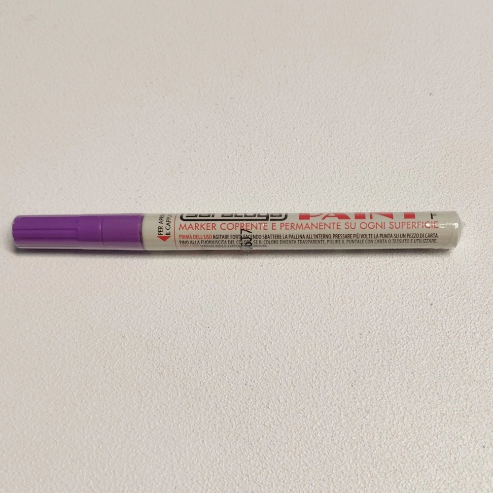 Paint pennarello colore viola punta fine indelebile coprente permanente su ogni superficie