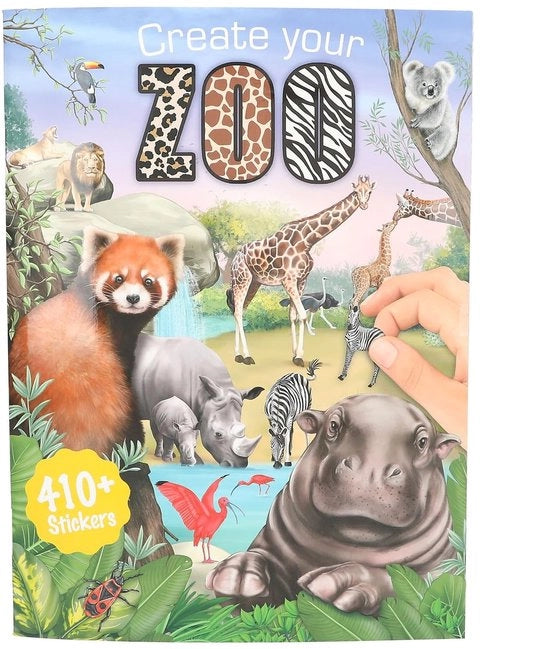 Libretto di colore - Temi di giardino zoologico - 24 pagine preprintate - Inclusi 3 adesivi a doppia faccia - Design Zoo fresco - Copertina rigida 30 x 22 x 0,5 cm - Libretto di colore a tavole