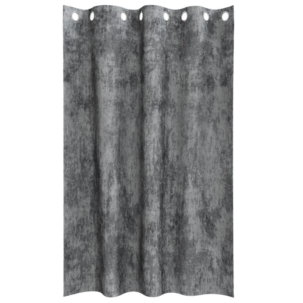 Tende in velluto 2 pz con occhielli grigio 175x140 cm
