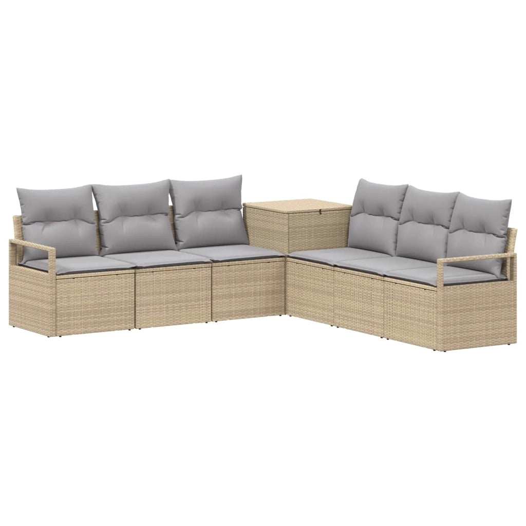 Set di divani 7 pz Beige e Grigio Chiaro 3448729