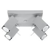 Plafoniera BRAVEA quadrata 4 luci GU10 grigio Pure Lume