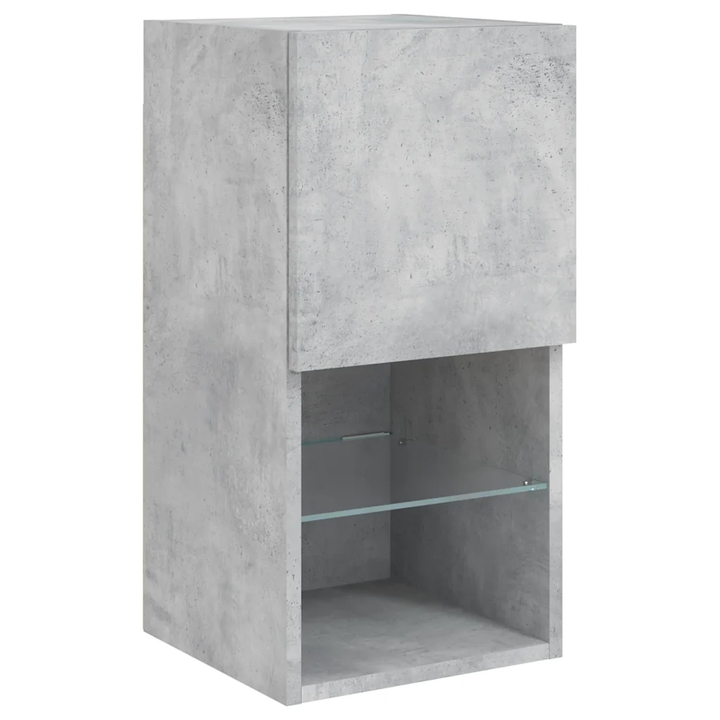 Mobili TV a Muro con LED 6pz Grigio Cemento Legno Multistrato 3216618