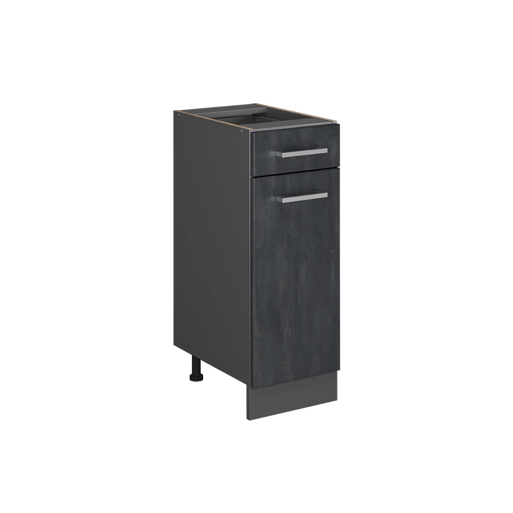 Vicco Mobiletto base per cucina Calcestruzzo nero 30 cm senza piano di lavoro