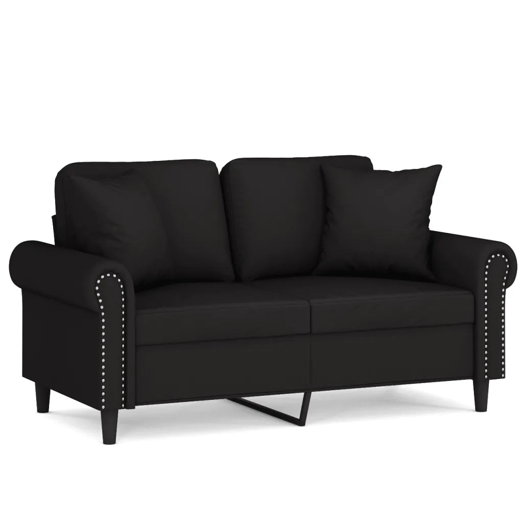 Divano a 2 Posti con Cuscini Nero 120 cm in Vellutocod mxl 75159