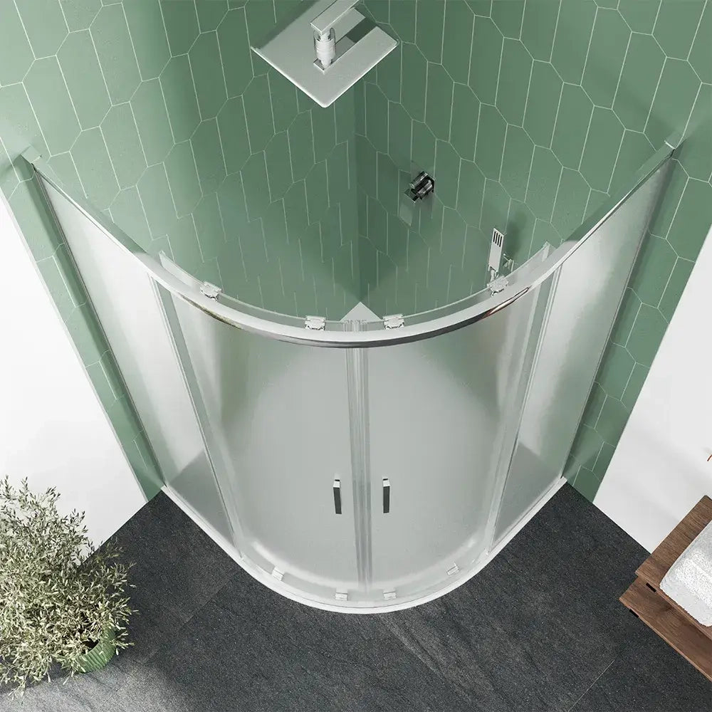 Box doccia semicircolare 70x90cm profili cromati slim vetro 6mm opaco h190 | Portofino
