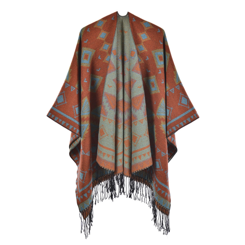 Sciarpa geometrica divisa, cappa calda e spessa