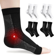 Sokken per Fasciitis e Neuropatia - Adesivi Antislip per Dita - Uomo Donna Allevia del Dolore da Volo e Corsa - 4 Paia (L/XL 2 Bianco-Nero + 2 Nero-Bianco) .