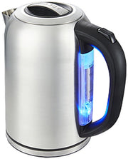 Elettrodomestico per acqua bollente in acciaio inossidabile, spegnimento automatico, capacità di 1,7L, elettrodomestico per uso domestico/hotel, colore argento, potenza 1500W