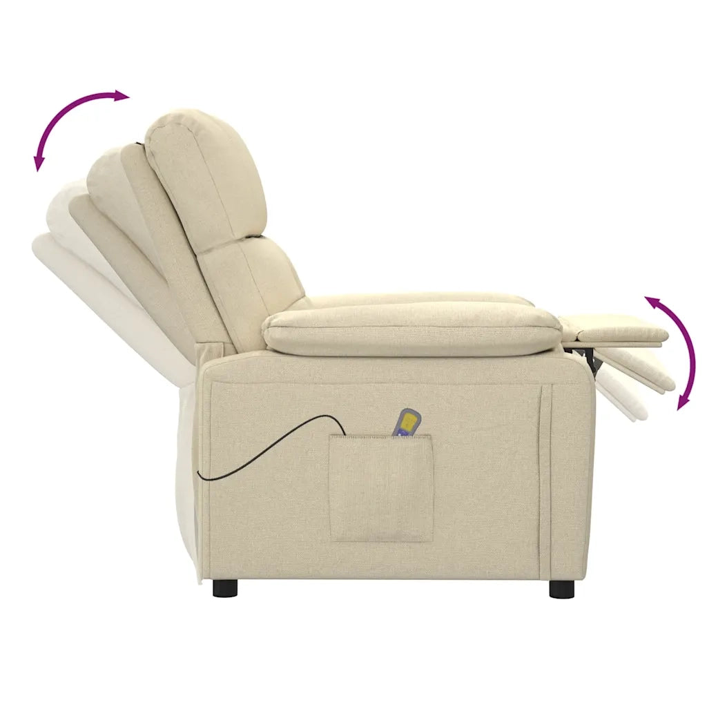 Poltrona Massaggiante Crema in Tessuto 348296