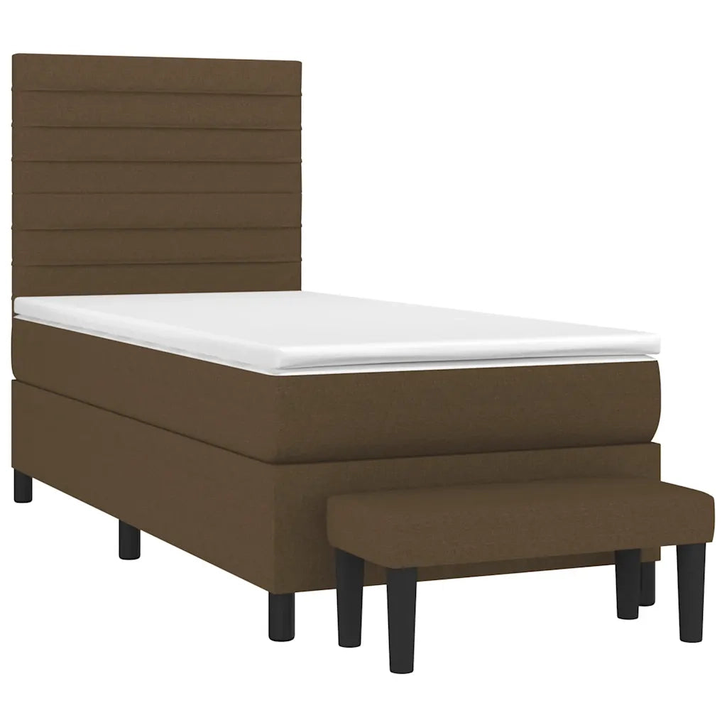 Giroletto a Molle con Materasso Marrone Scuro 90x200 cm Tessutocod mxl 123105