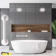 Leunini per doccia regolabili, texture antiscivolo, acciaio inox bianco, leunini per doccia, ausilio per anziani e donne in stato di gravidanza, abitazione moderna.