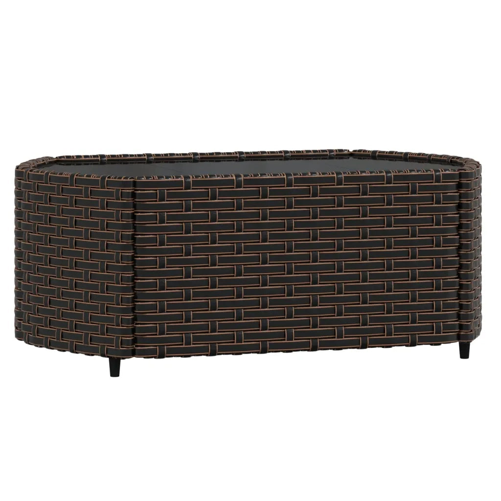 Set Mobili da Giardino 4 pz con Cuscini in Polyrattan Marrone 319840