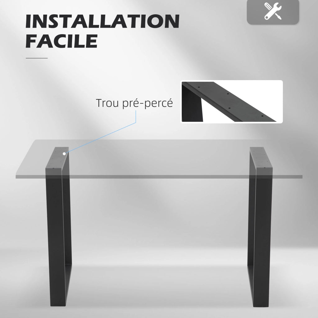 Gambe Tavolo in Acciaio Nero ¨C zephmum ¨C 72 cm