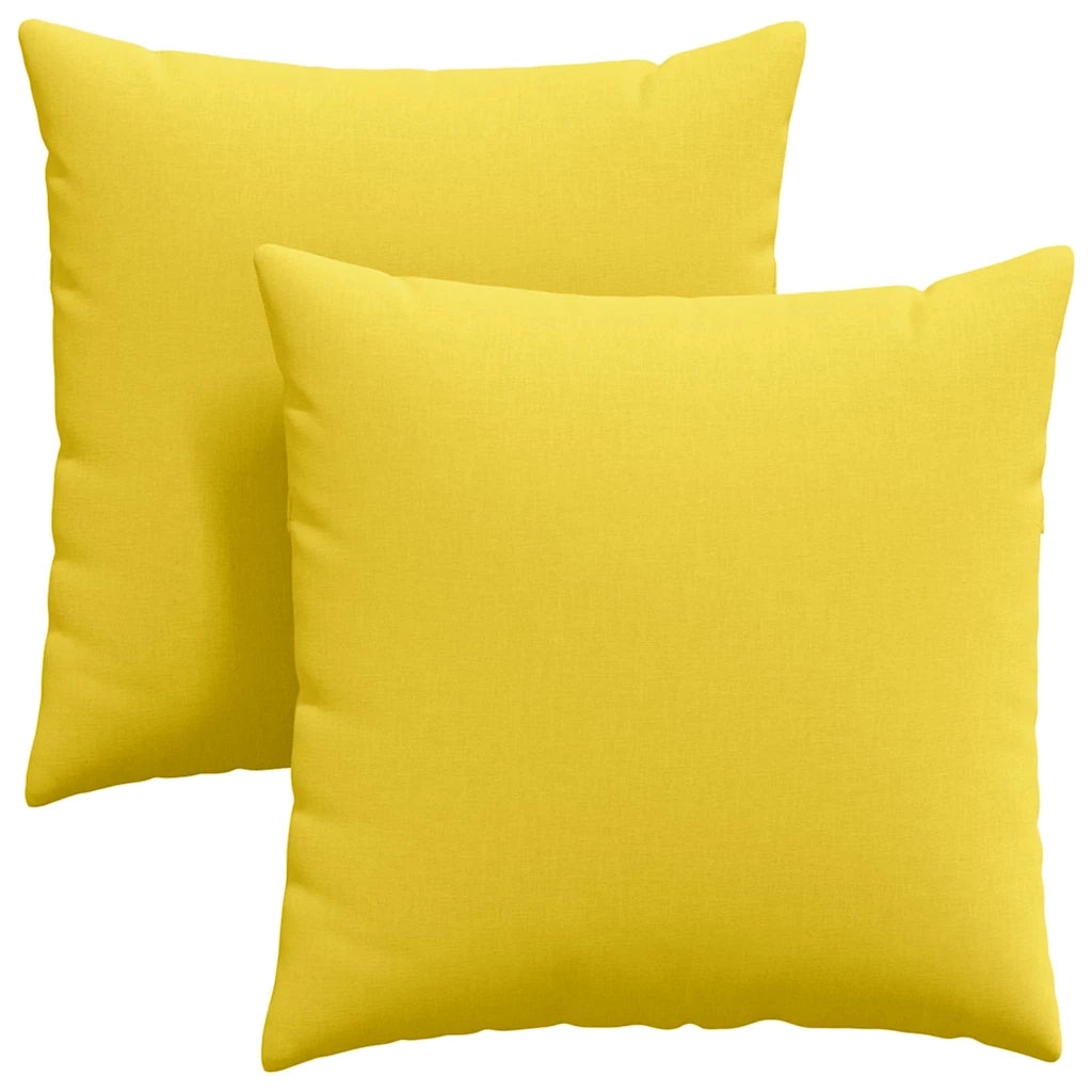 Cuscini da Divano 2 pz-Set di 2 Cuscini per Sofa Giallo Chiaro 60 x 60 cm Tessuto