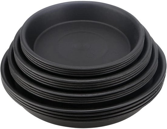 Set di contenitori per piante 16 pezzi - Pots per piante rotonde - Contenitori per piante in plastica - Set di contenitori per innaffiamento - Per piante da esterno/interni - Dimensioni 17/19/21/23,7 cm