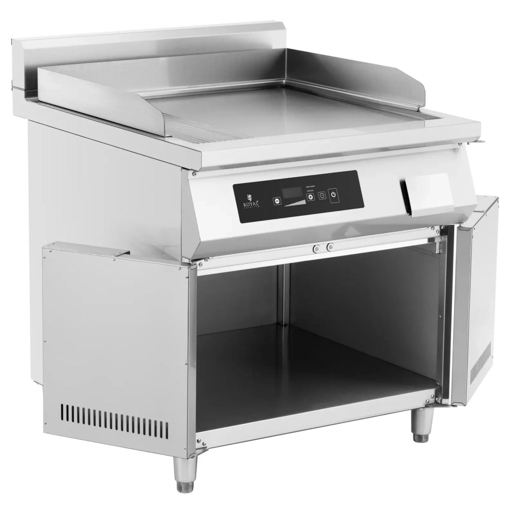 Griglia a induzione professionale 720 x 610 mm liscia 10000 watt acciaio inox argento 14_0009119