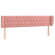 Testiera | Testata ad Orecchio Rosa 203x23x78/88 cm in Velluto