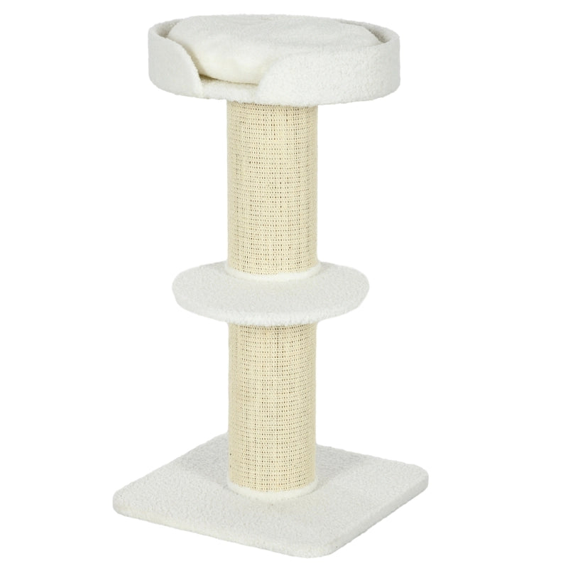 Albero per gatti 91 cm con piattaforme e cuccia, crema
