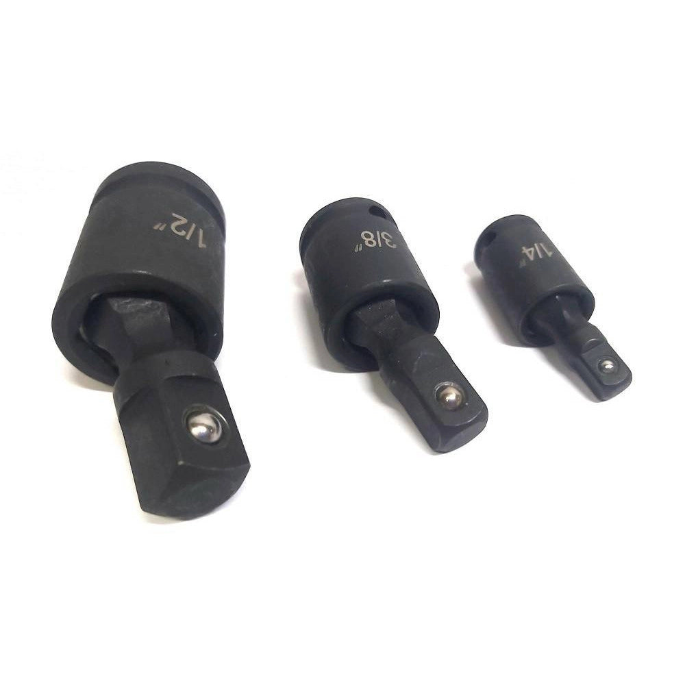 Trade Shop - Adattatore Chiave Bussola Cricchetto Set 3pz Riduttori 1/2 1/4 3/8 Snodo Sferico -