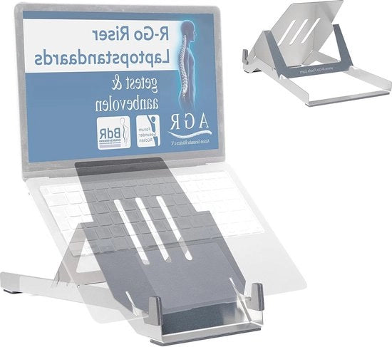 Altezza laptop - Ergonomico Riser Standaard - AGR certificato - regolabile in altezza - Ripiegabile - Alluminio - 10-22 pollici - Altezza laptop in alluminio