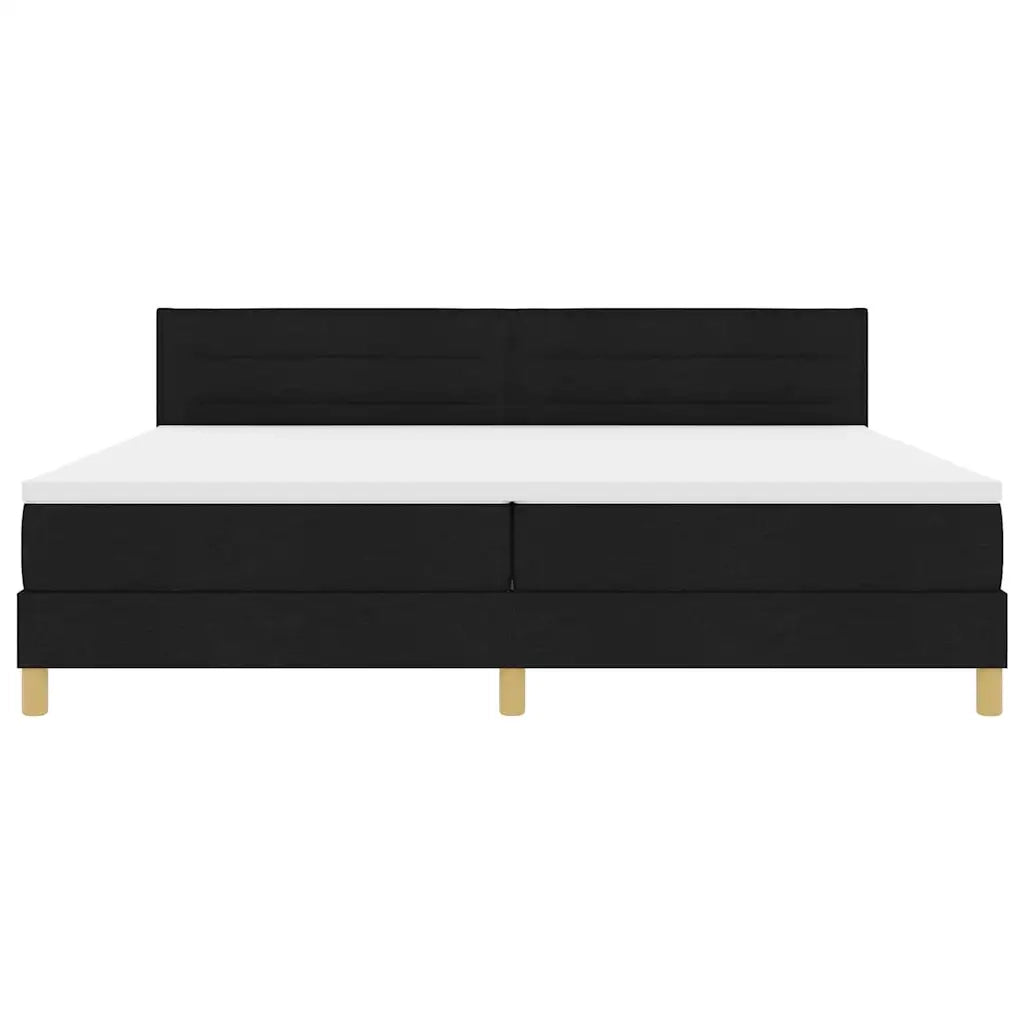 Letto a Sorgente LED con strisce LED Nero 200 x 200 cm Tessuto 3342389