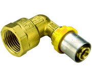 RACCORDO CURVO FEMMINA PER TUBO MULTISTRATO A PRESSARE PER GAS MODELLO AL-COBRAPEX 1/2 ø16   TIEMME RACCORDERIE SPA