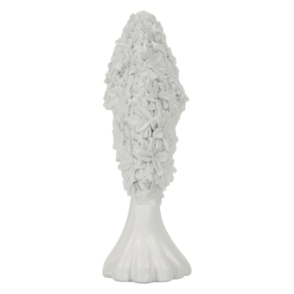 Scultura decorativa Albero in poliresina bianca