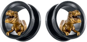 Orecchini Dinosauri Tunnel per Piercing - Espansione in Acciaio Inossidabile - Pacchetto Regalo - 2 Pezzi - 12 mm