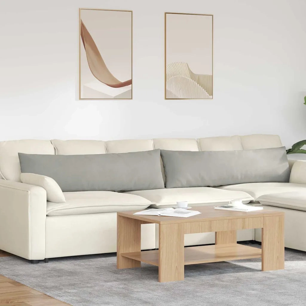 Cuscini da Divano 2 pz | Cuscini per sedie Grigio chiaro 145 x 40 cm Tessuto