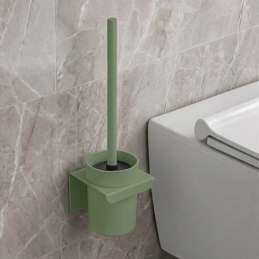 Scopino Wc a muro bagno verde in acciaio senza fori Rea