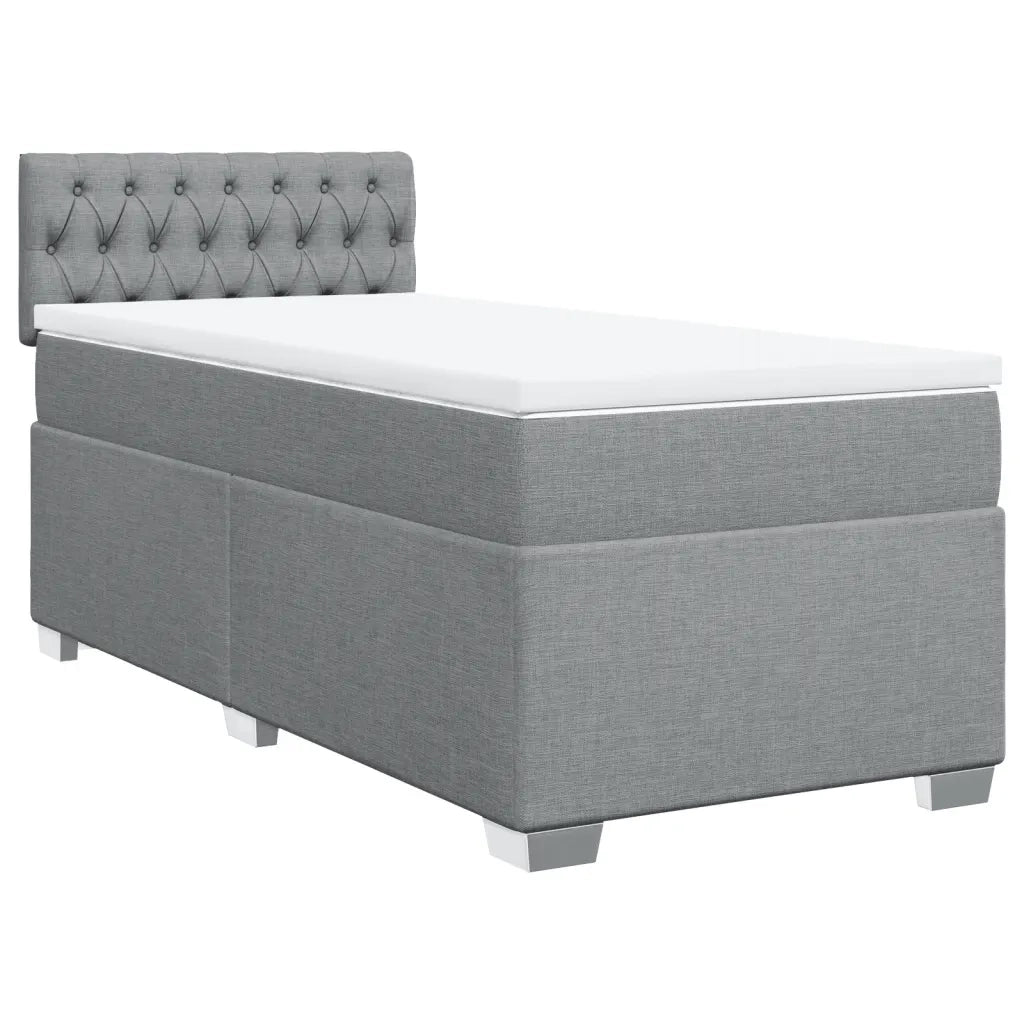 Giroletto a Molle con Materasso Grigio Chiaro 90x190 cm Tessuto 3285750