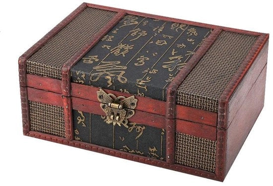 Cassa di conservazione in stile antico - Cassa di conservazione in legno - Cassa decorativa di conservazione - Cassa di conservazione per gioielli/libri - Dimensioni compatte - Materiale ecocompatibile - Box di conservazione