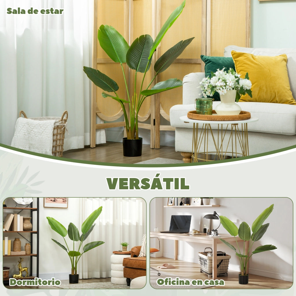 Pianta Artificiale Decorativa Uccello del Paradiso ¨C Xylo ¨C 109 cm Verde con Vaso