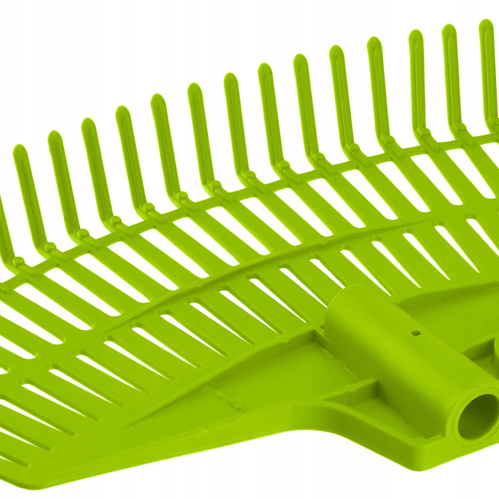 Rastrello da giardino KADAX per foglie ed erba, con artigli, senza manico, in plastica, verde