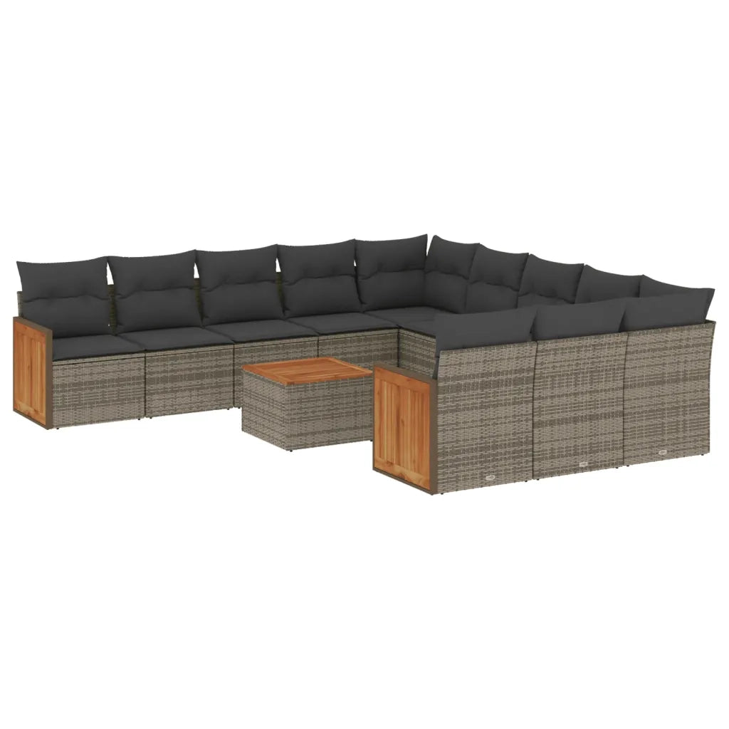 Set Divani da Giardino 12 pz con Cuscini Grigio in Polyrattancod mxl 112175