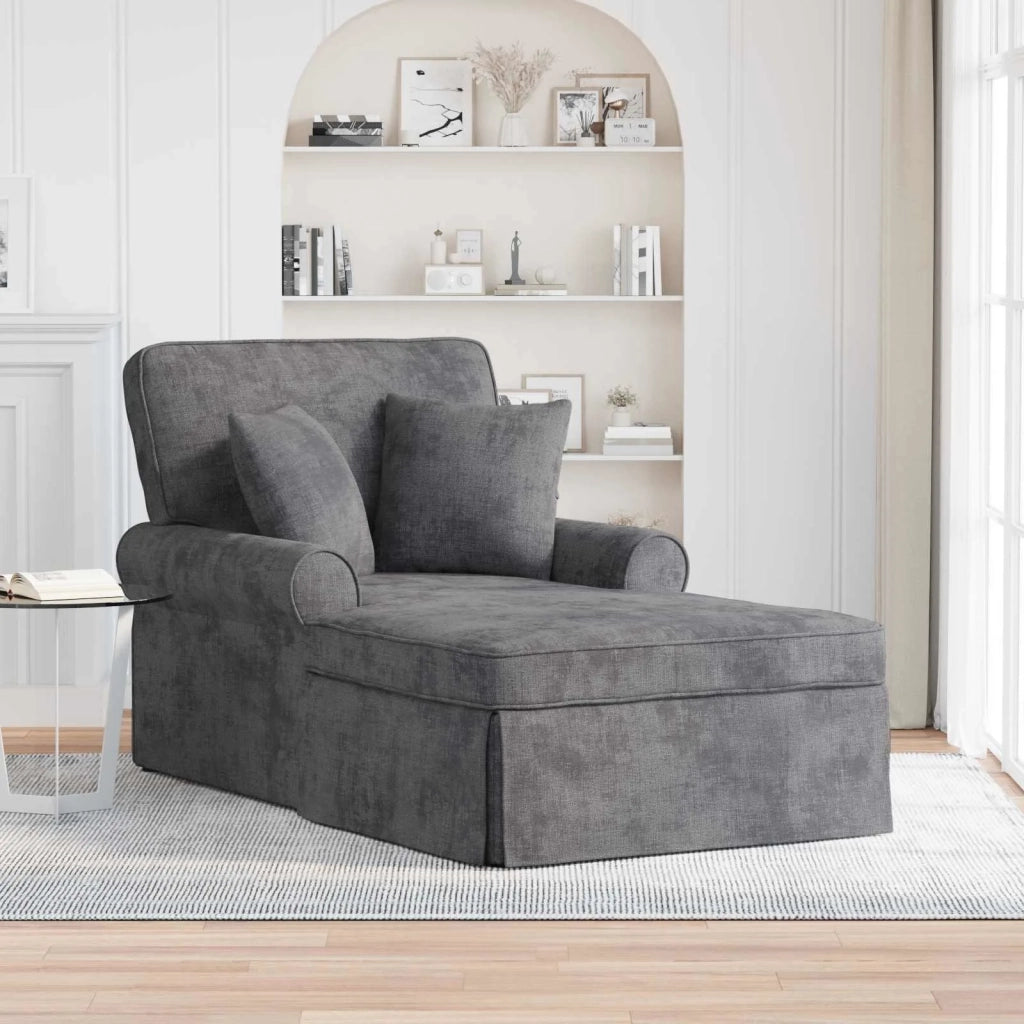 Chaise Longe con Gonna Grigio Scuro 157 x 91 x 91 cm ARES