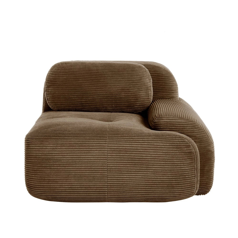 Divano angolare con cuscini ¨C Minimal ¨C Marrone in tessuto corda