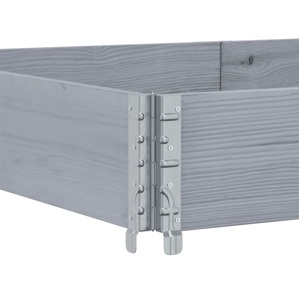 Paretali per Pallet 3pz Grigi 150x50cm Legno Massello di Pino 3295380