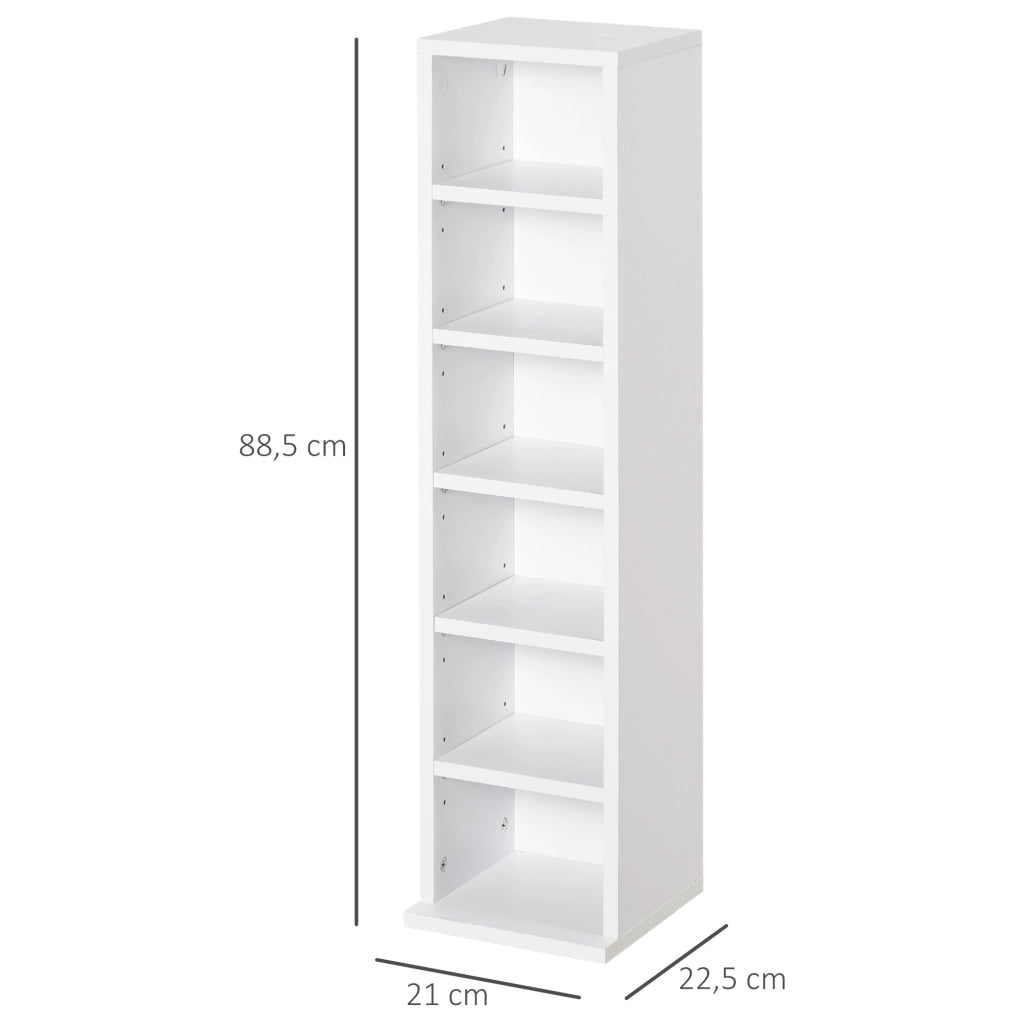 Armadio da parete per CD e DVD ¨C zephmum ¨C 6 + 6 compartimenti 21x22.5x88.5 cm bianco