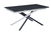 Mobili 2g - tavolo moderno allungabile piano pietra grigio scuro 160x90x78 - Mobili 2G