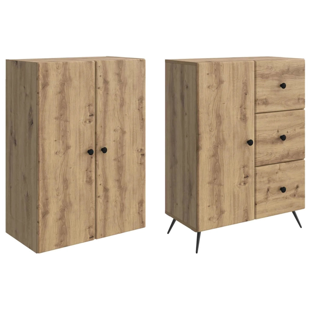 Set di armadi 2 pcs Rovere Artigianale Legno ingegnerizzato