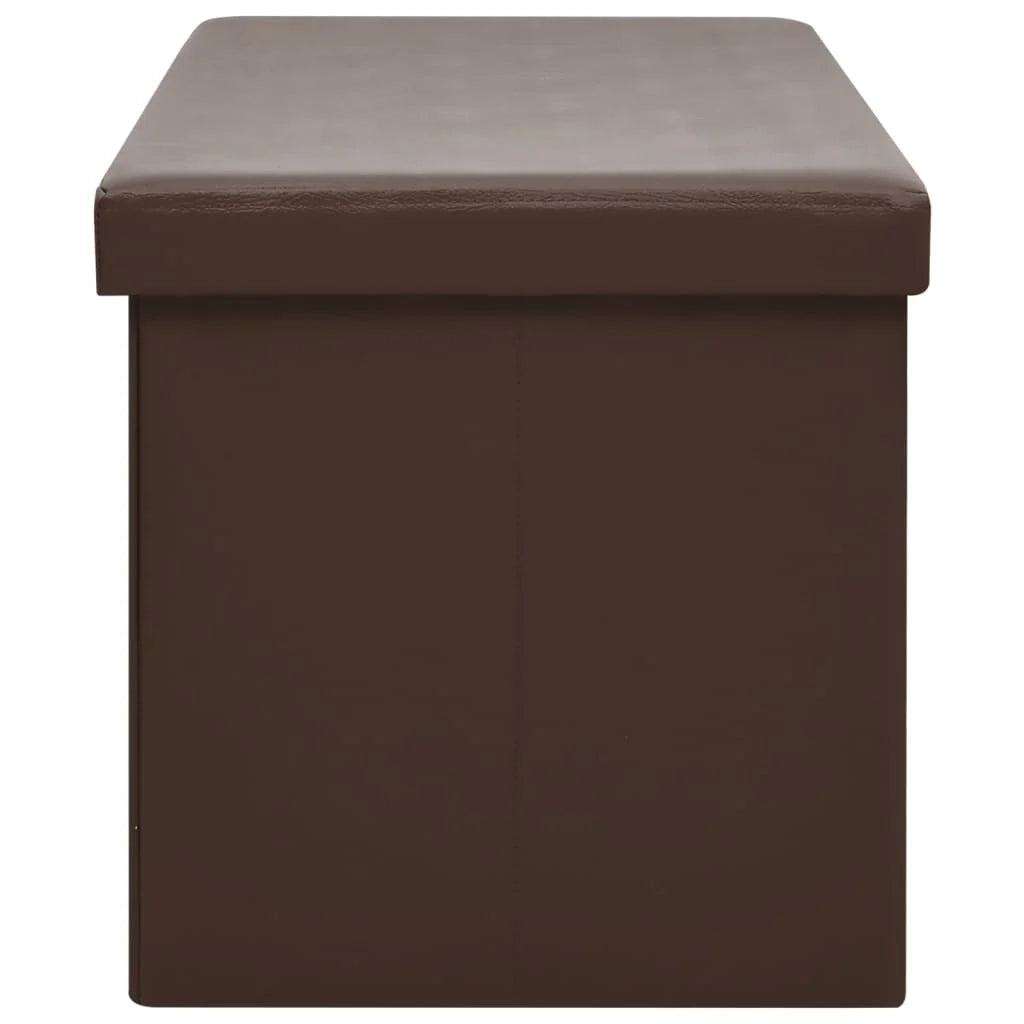 Panca contenitore pieghevole 110 x 38 x 38 cm PVC marrone 02_0010841