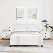 Letto a molle con materasso Bianco 140 x 190 cm Pelle sintetica 3339049