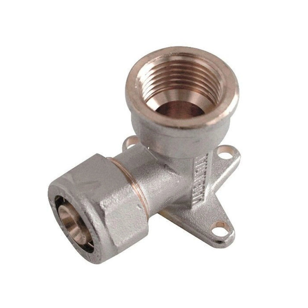 RACCORDO CURVO FEMMINA FLANGIATO A STRINGERE A CORPO UNICO PER TUBO MULTISTRATO MODELLO 754FP - 1/2 Ø20  - APE