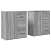 Credenze 2 pz | Madia | Buffet da pranzo | Armadio da pranzo Grigio Sonoma 60x31x70 cm in Legno Multistrato