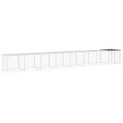 Recinto per pollaio con tetto 803 x 98 x 90 cm in acciaio zincato antracite 02_0043978