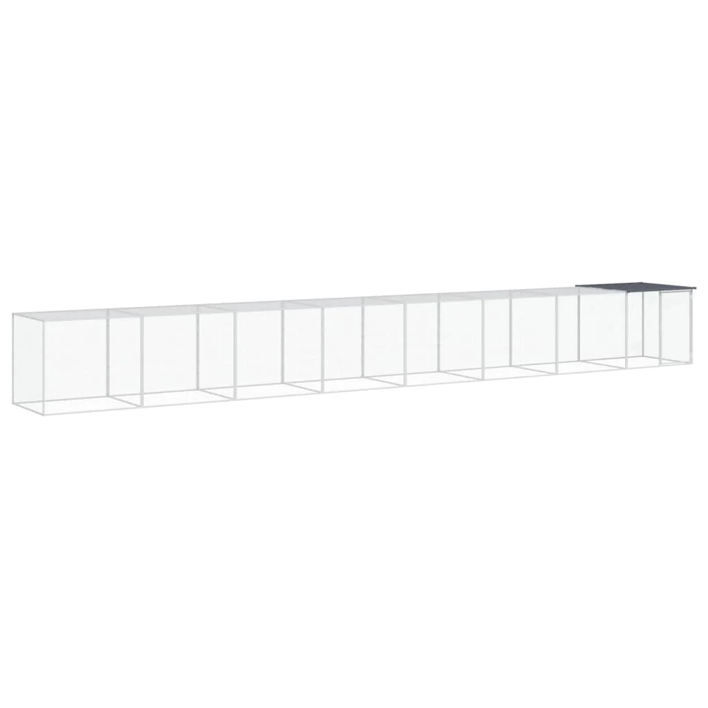 Recinto per pollaio con tetto 803 x 98 x 90 cm in acciaio zincato antracite 02_0043978