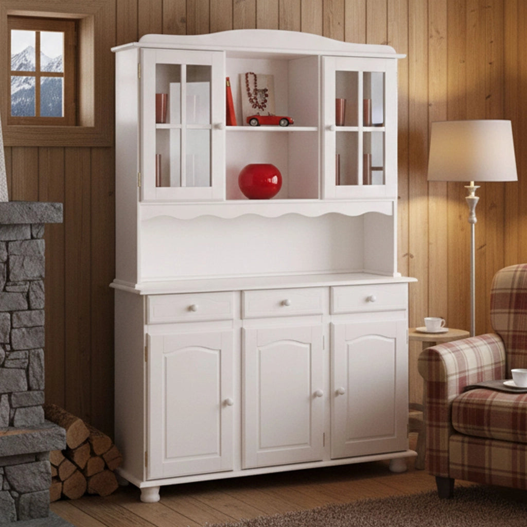 Madia Presezzo, Credenza 6 Ripiani, 130x32x198h cm Bianco