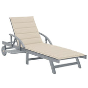Lettino Prendisole da Giardino con Cuscino Massello di Acacia cod mxl 72115