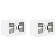 Set di 2 pensili da cucina moderni pratici per riporre oggetti 60 x 31 x 40 cm realizzati in legno composito bianco lucido 02_0054318